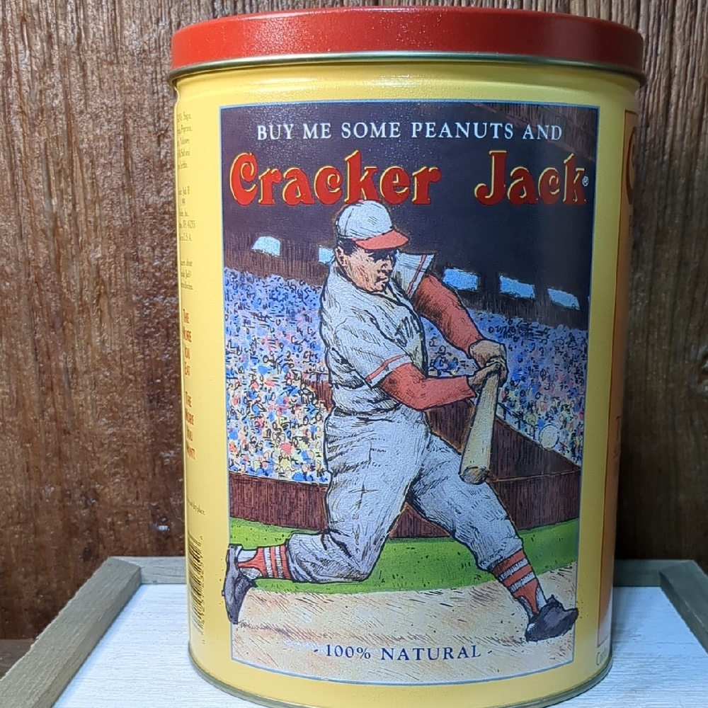 Vintage Cracker Jack Tin Baseball Game Nostalgia 1991